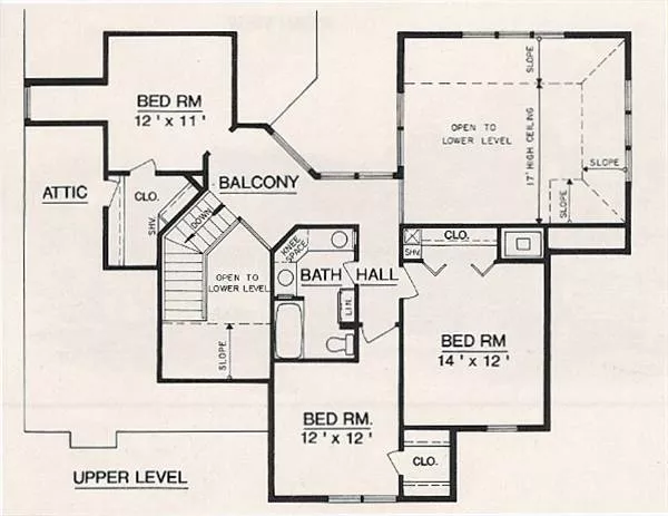 Upper level floor plan